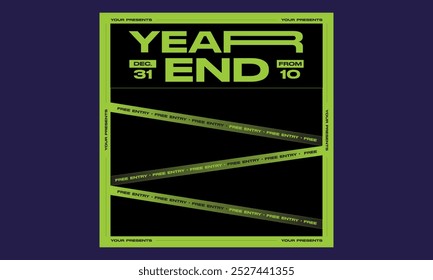 Year End Party Socials Media.Vector illustration stylish design template for shopping flyer, discount, voucher.