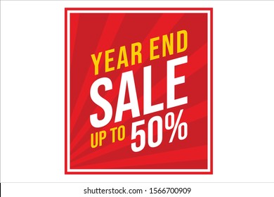 Year End Sale Up To 50% Poster and banner Concet. Vector illustration - Shutterstock ID 1566700909