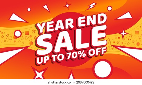 Year end sale background design with color gradation and abstract pattern