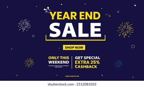 Year End Sale Banner Design Template Jetzt für exklusive Angebote einkaufen Dieses Wochenende nur perfekt für die Erstellung von High Converting Bannern mit fertigen Vorlagen für Ihre letzte Chance Wochenende Verkauf