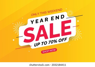 Year end sale banner vector template