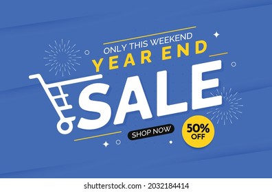 Year end sale banner vector template