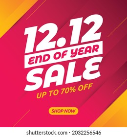 Year end sale banner vector template