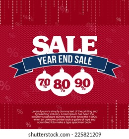 Year End Sale design template with Christmas balls