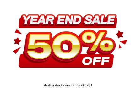 Year end sale discount 50% typography