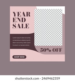 Year end sale fashion product discount minimalist post template