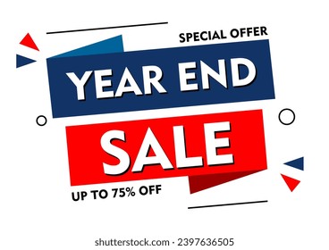 Year End Sale Poster Business Marketing Banner For Social Media Advertising Vector