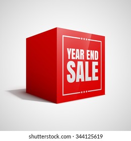 Year end sale red cube.