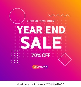 Year End Sale. Special offer Mega sale. Banner background vector illustration