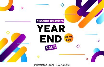 Year end sale Template Design for Advertising text, banner, presentation, promotion banner, social media campaign post. Vector Illustration