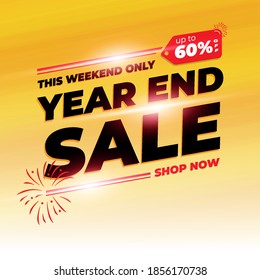 Year End Shopping day sale banner background.
December sale poster template .Vector illustration