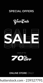 Year ends sale online store only vector