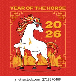 Año Del Vector Del Caballo De Fuego Para La Celebración Del Año Nuevo Chino