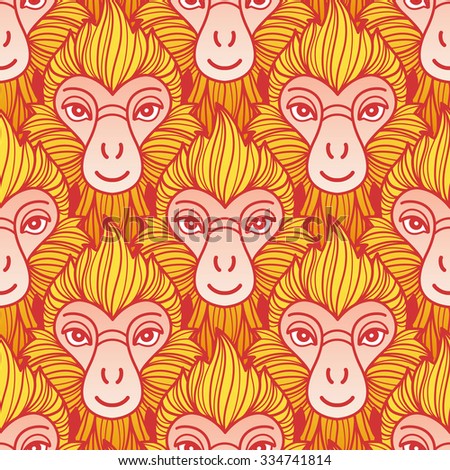 Year Fire Red Monkey 2016 Seamless Stock Vector Royalty - 