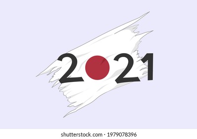 The year and the flag of Japan combination made it into the great logotype concept design. 