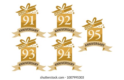 Year Gift Box Ribbon Anniversary Set
