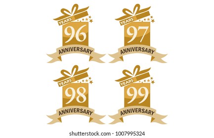 Year Gift Box Ribbon Anniversary Set