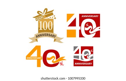 Year Gift Box Ribbon Anniversary Set