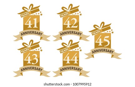 Year Gift Box Ribbon Anniversary Set