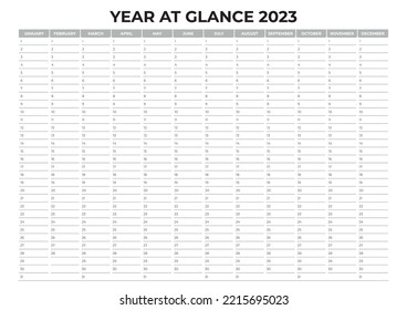 Year at Glance 2023, planner with sample design