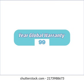 Year global warranty vector art illustration with awesome font on white background