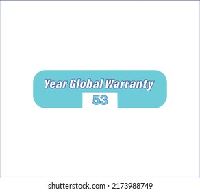 Year global warranty vector art illustration with awesome font on white background