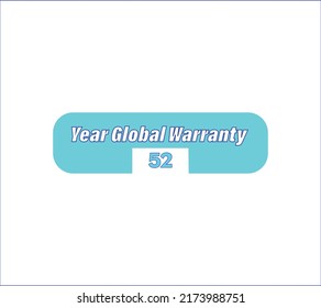 Year global warranty vector art illustration with awesome font on white background