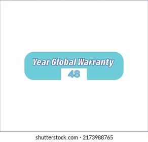 Year global warranty vector art illustration with awesome font on white background