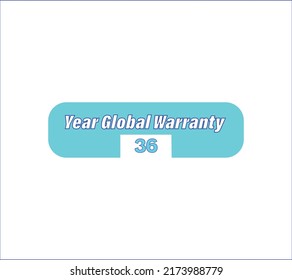 Year global warranty vector art illustration with awesome font on white background