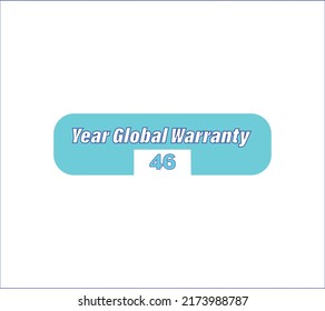 Year global warranty vector art illustration with awesome font on white background