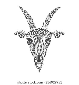 The Year of the Goat. abstract drawing graffiti art element vector design