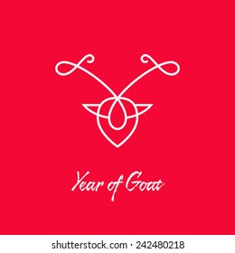 Year of Goat, lineart Modern vector design element