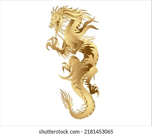year of the golden dragon vector vector with white background