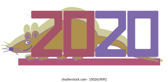 Year of the Golden (Metallic) Rat.
2020 AD, 20 year 3 millenniums, illustrative text poster.