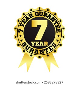 Year Guarantee Badge Pack - Gold Ribbon Design for Quality Assurance and Product Guarantee, Featuring 1 to 20-Year Warranty Seals for Premium Certification and Trust