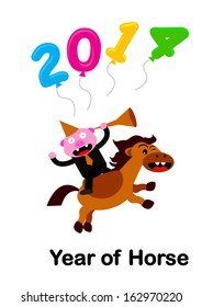 Year of The Horse 2014 in Vector Cartoon Character 