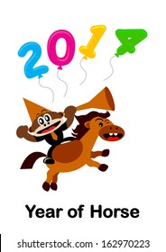 Year of The Horse 2014 in Vector Cartoon Character 