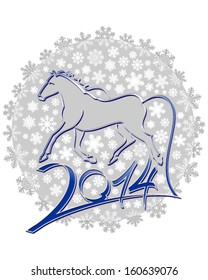 Year of the Horse 2014 vector illustration