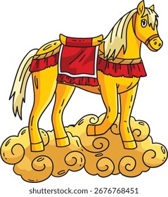 Year of the Horse 2026 Cloud Base Cartoon Clipart 