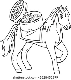 Year of the Horse 2026 with Dumplings Isolated 