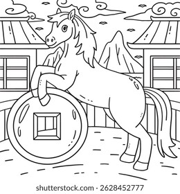 Year of the Horse 2026 and Fortune Coin Coloring 