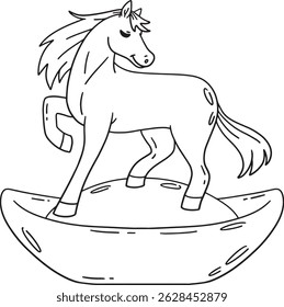Year of the Horse 2026 and Gold Ingot Isolated 