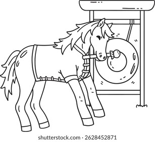 Year of the Horse 2026 with Gong Isolated Coloring