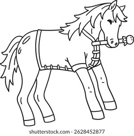 Year of the Horse 2026 with Gong Isolated Coloring