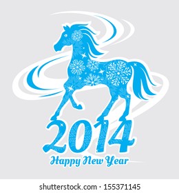 Year of the horse card vector illustration