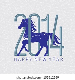 Year of the horse card vector illustration