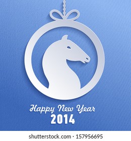 Year of the horse. Happy New Year card. Vector illustration