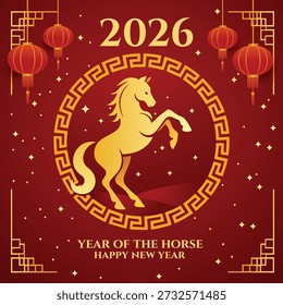 Año del diseño del poste del caballo y diseño del Anuncio