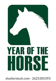 The Year Of The Horse Vector Chinese Zodiac Symbol Isolated On A White Background. 
