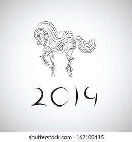 Year of horse. Vector Illustration